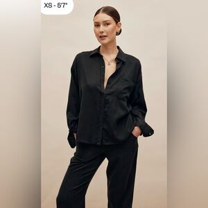 Djerf Avenue Black Casual Button Down Shirt